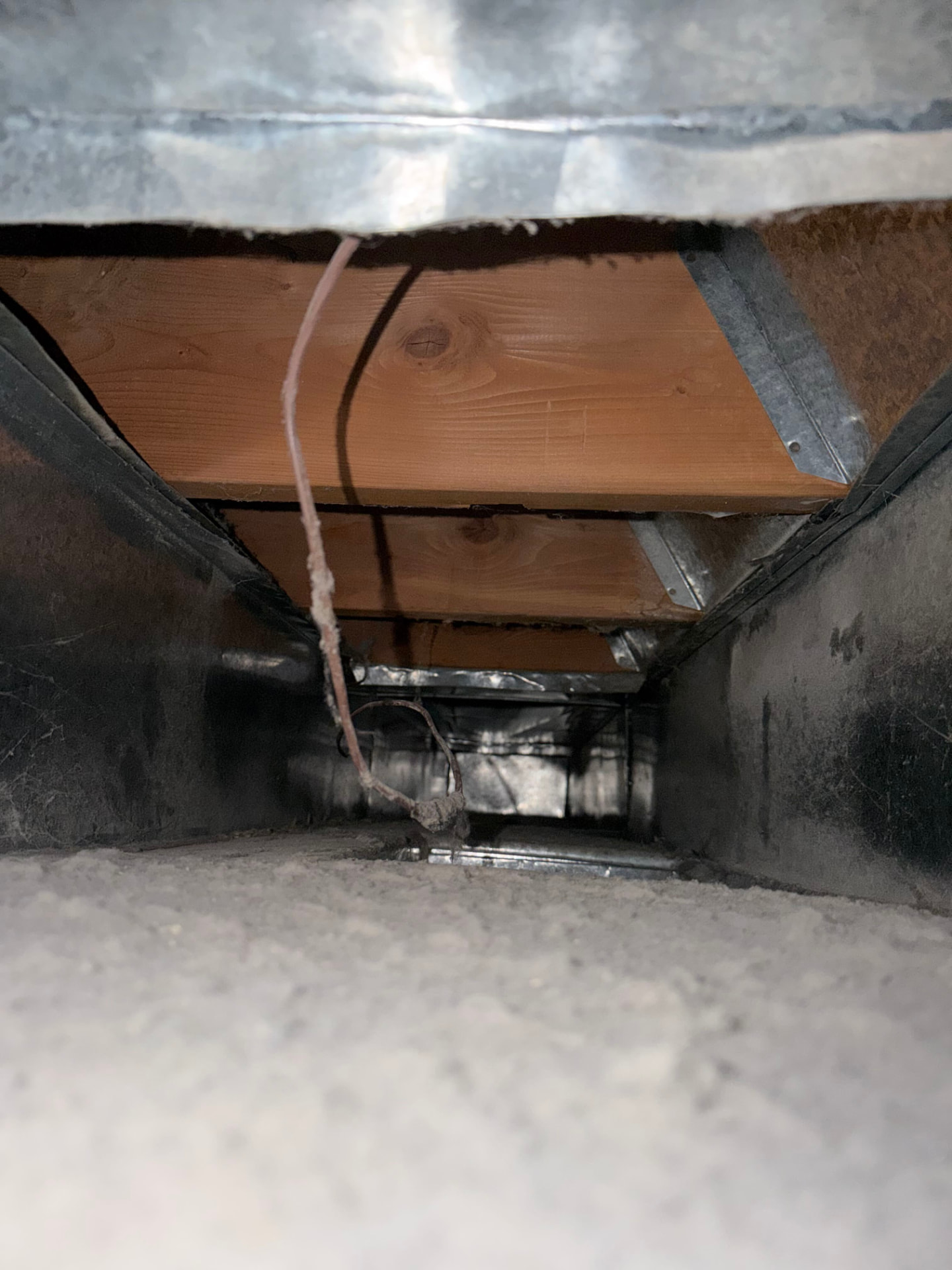 Air Duct Cleaning before Ridgeline cleaning — Branch run to register