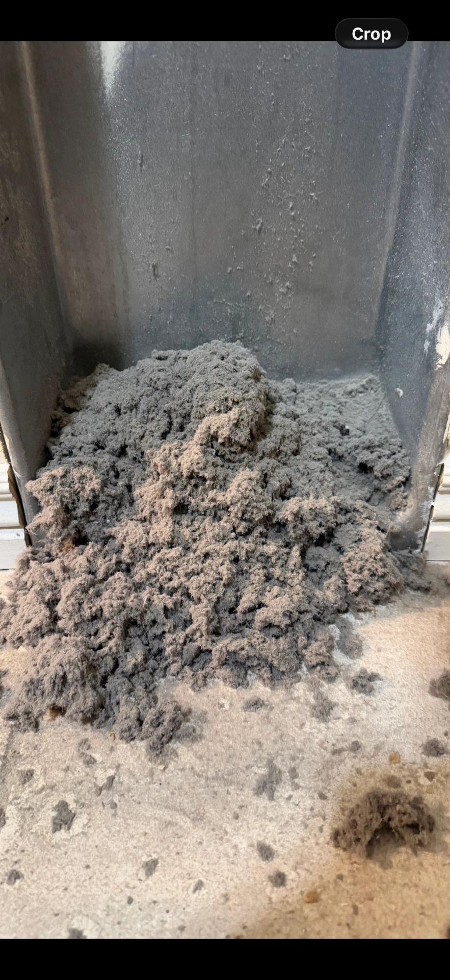 Lint and debris removed from a dryer vent